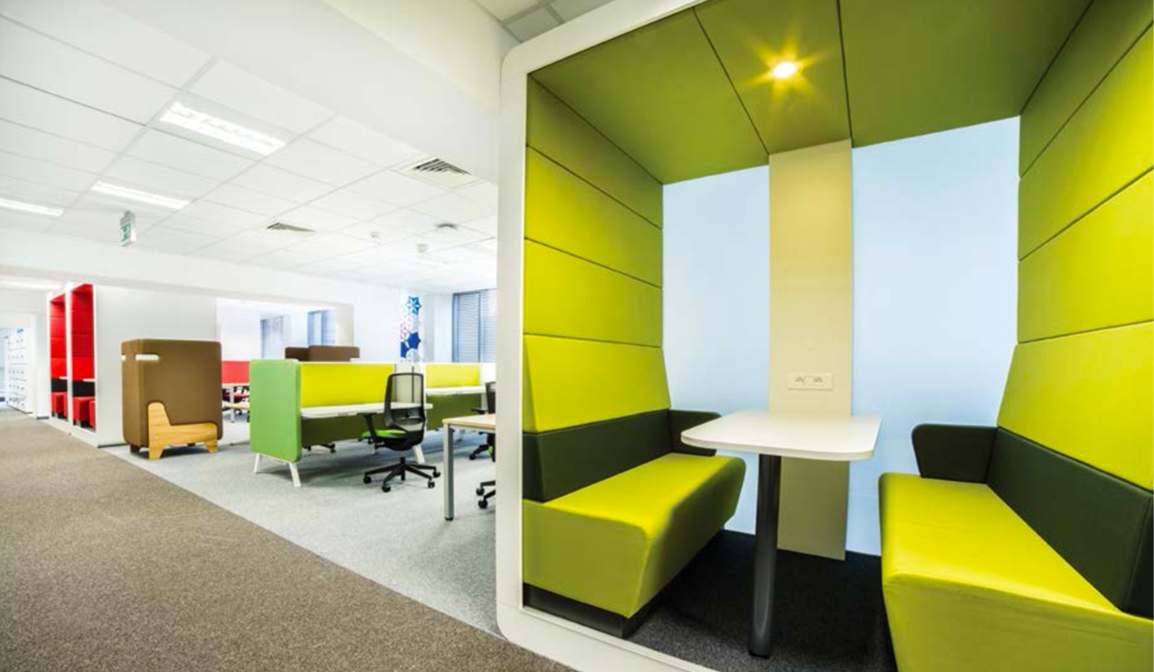 Akustik im Büro. Arbeitsplatz Cube - Die modernsten Büroräume